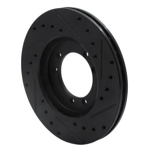 Hummer H1 Brake Rotor (1) - Rear/Front Left - R1 Concepts - Drilled & Slotted - Black - `92-`04